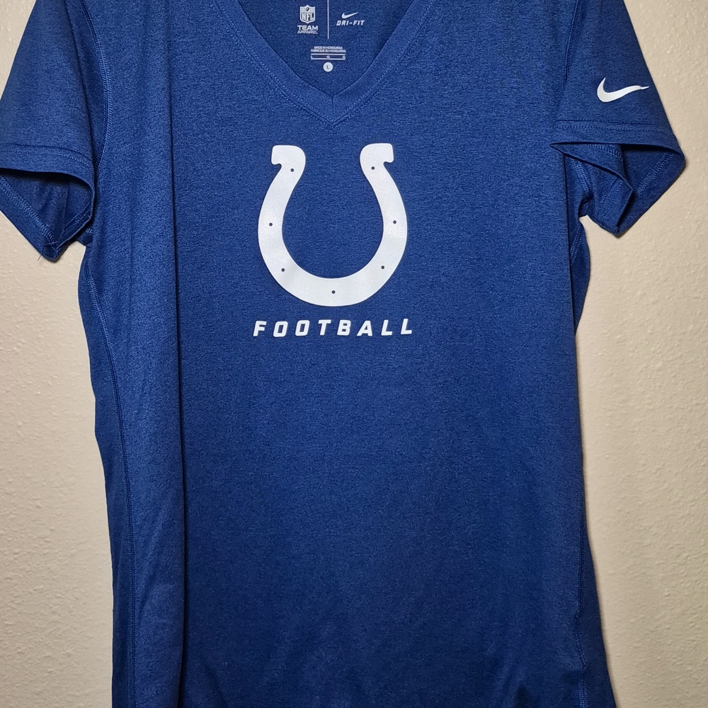 Nike Women's Inidanapolis Colts Size Large SS Blue NFL Football T-Shirt EUC